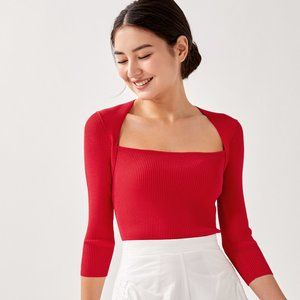 Love Bonito Astreed Square Neck Knit top